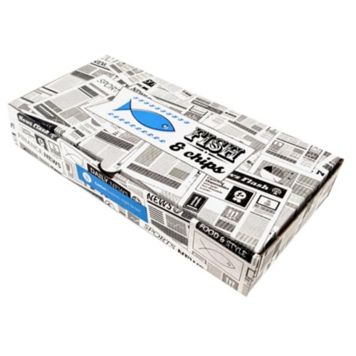 Fish & Chips Takeaway Box Large 31 × 15 × 5 cm | 100 stuks