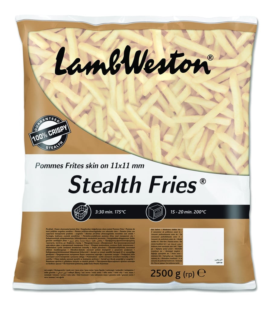 Lambweston Stealth Fries 11 × 11 mm met Schil | 2.5 kg diepvries
