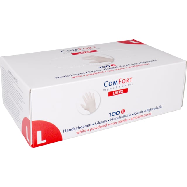 White Powdered Latex Gloves L | 100 pieces