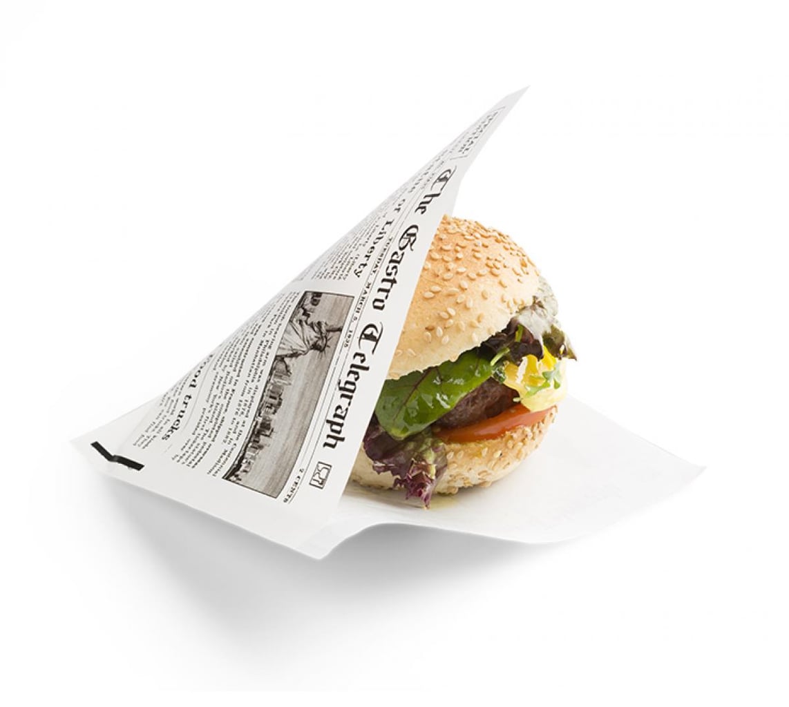 Sier Vetdicht Papier Zakje Krant | 130 × 150 mm