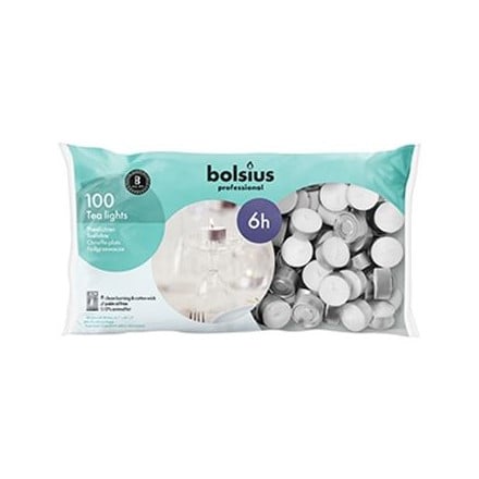 Bolsius Theelichtjes 6 Branduren | 100 stuks