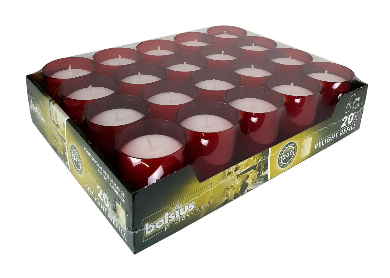Bolsius Relight Navulling Rood | 20 stuks